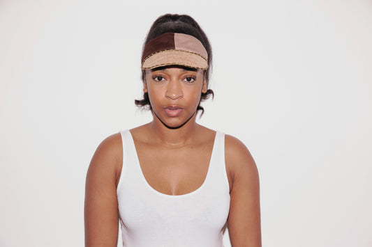 Visière - fabriqué à la main - Marron bicolore marron/beige