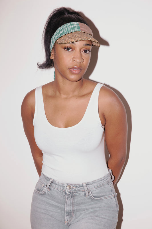 Visière - fabriqué à la main - Doré bicolore beige/vert