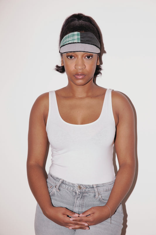 Visière - fabriqué à la main - Gris bicolore anthracite/vert